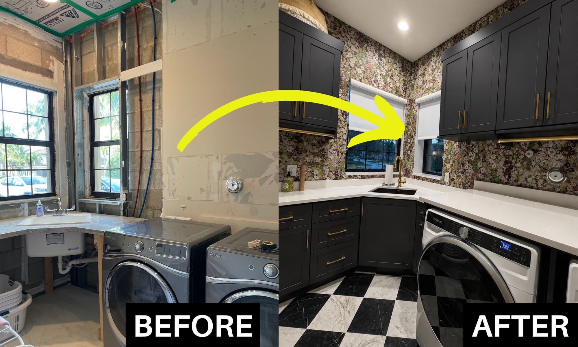 A room, before and after