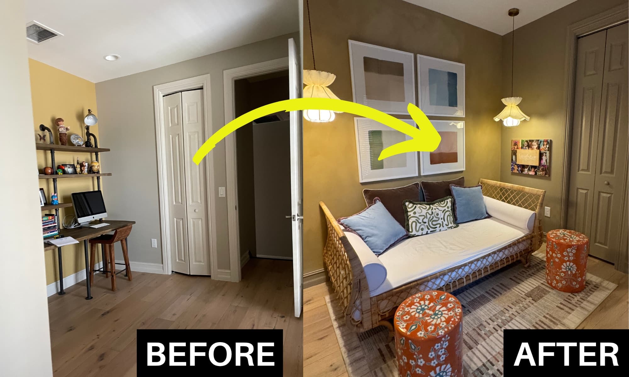 A room, before and after