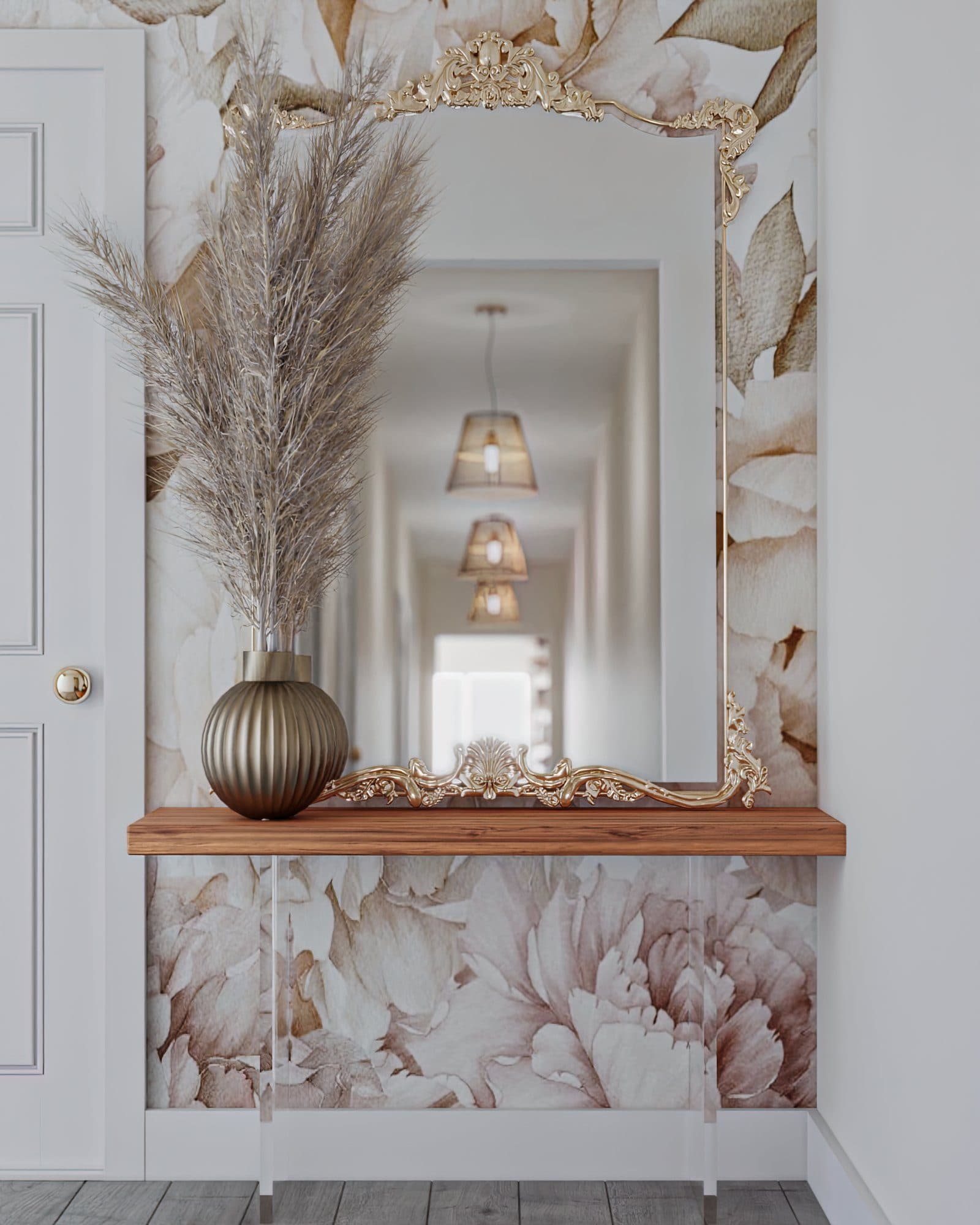 Wallpapered room